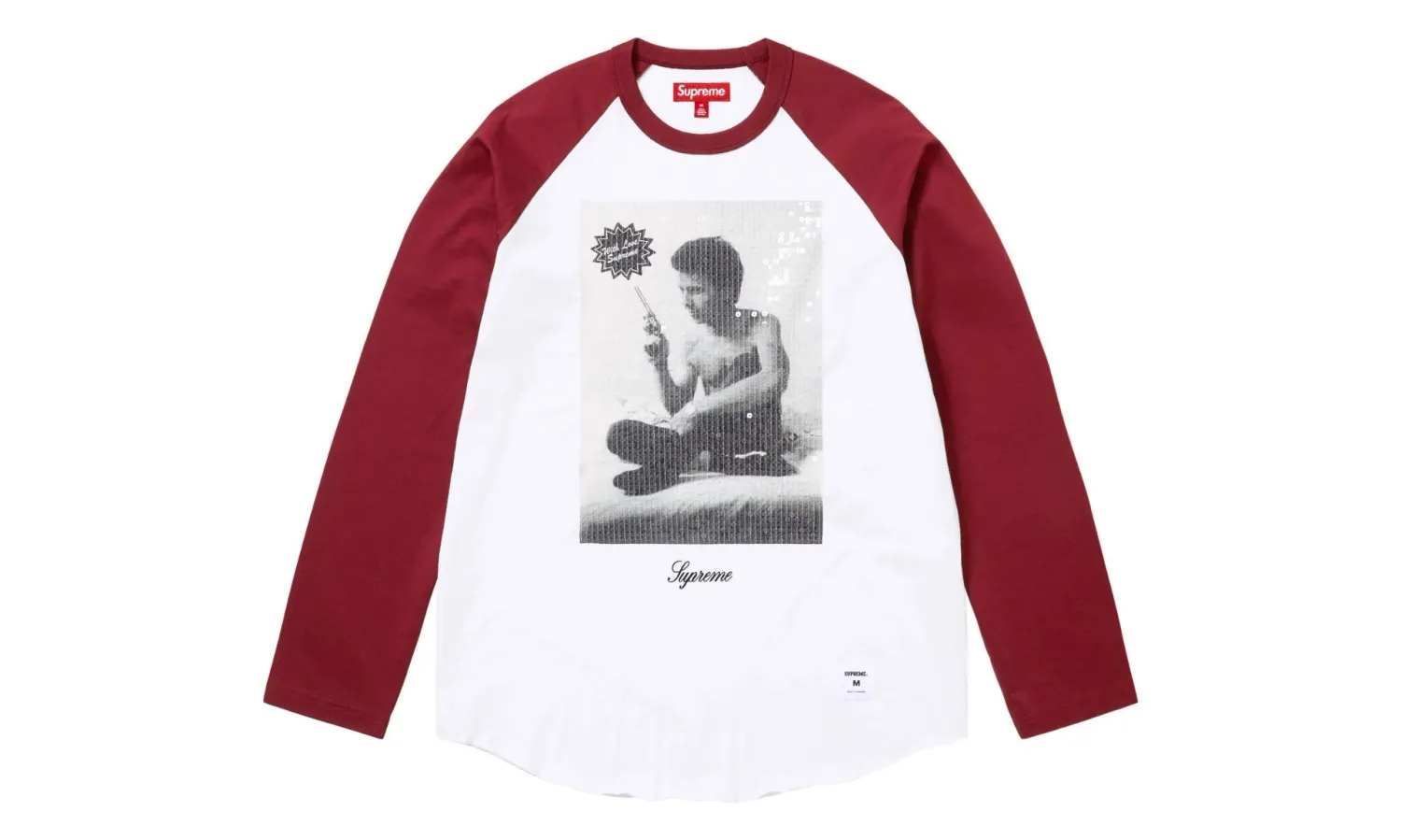 Supreme Larry Clark Sequin Raglan L/S Top Burgundy