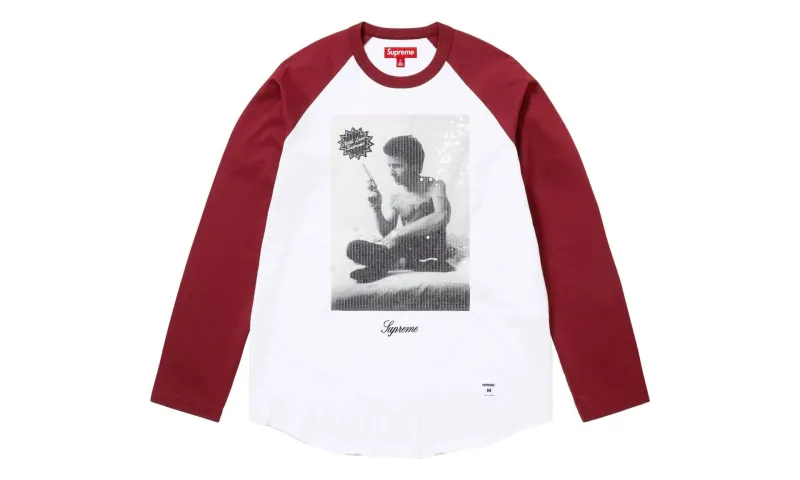 Supreme Larry Clark Sequin Raglan L/S Top Burgundy