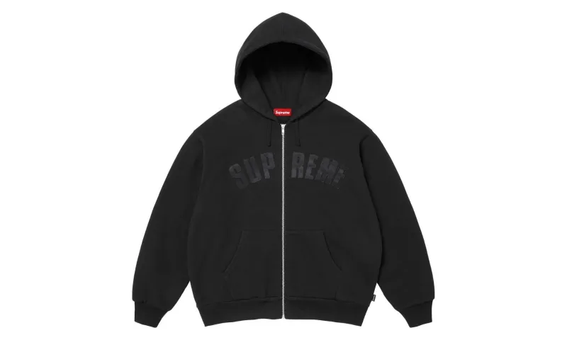 Supreme Arc Thermal Lined Zip Up Hooded Sweatshirt Black