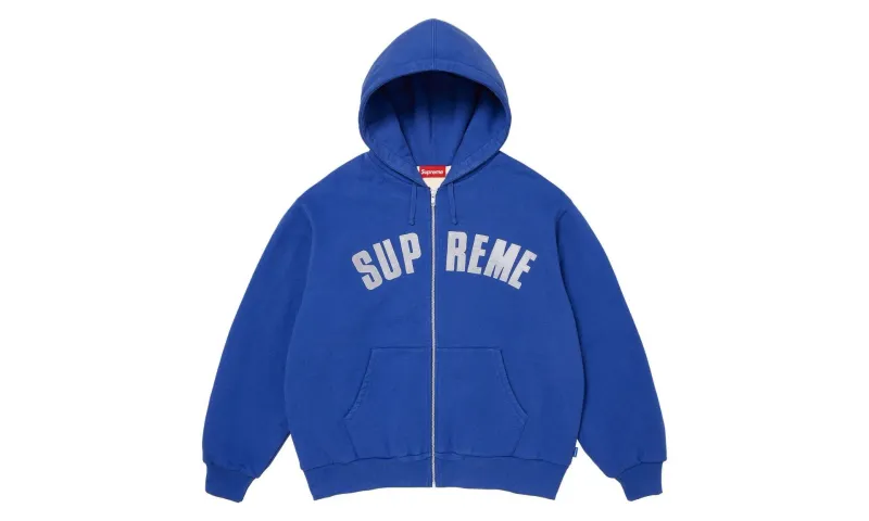 Supreme Arc Thermal Lined Zip Up Hooded Sweatshirt Royal