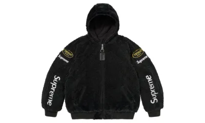 Supreme Vanson Leathers Reversible Quilted Hooded Jacket Black