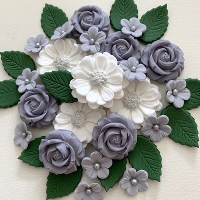 Grey Rose Bouquet