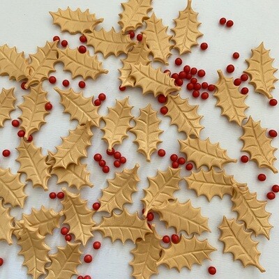 Gold Holly Leaves &amp; Berries