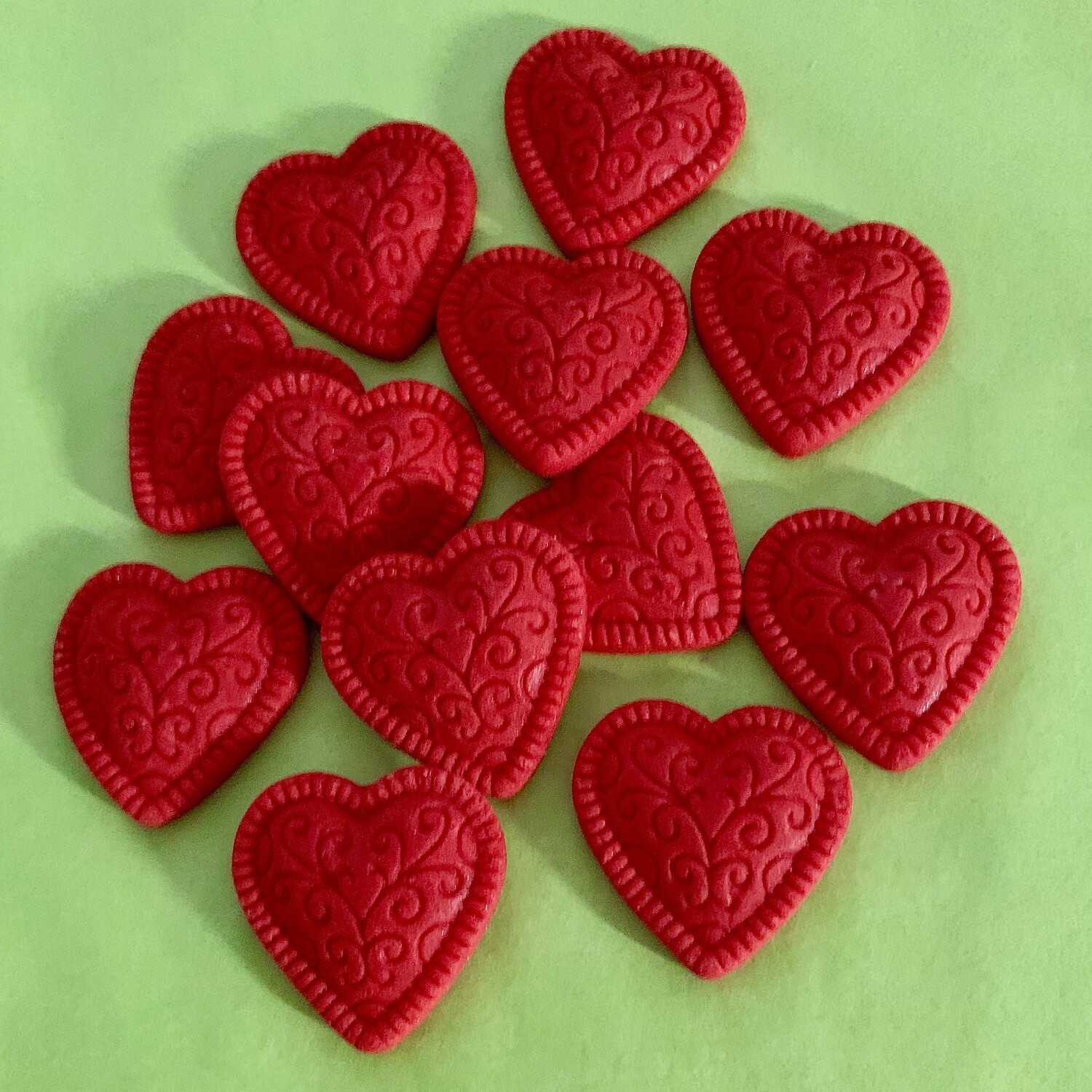 Red Embossed Hearts