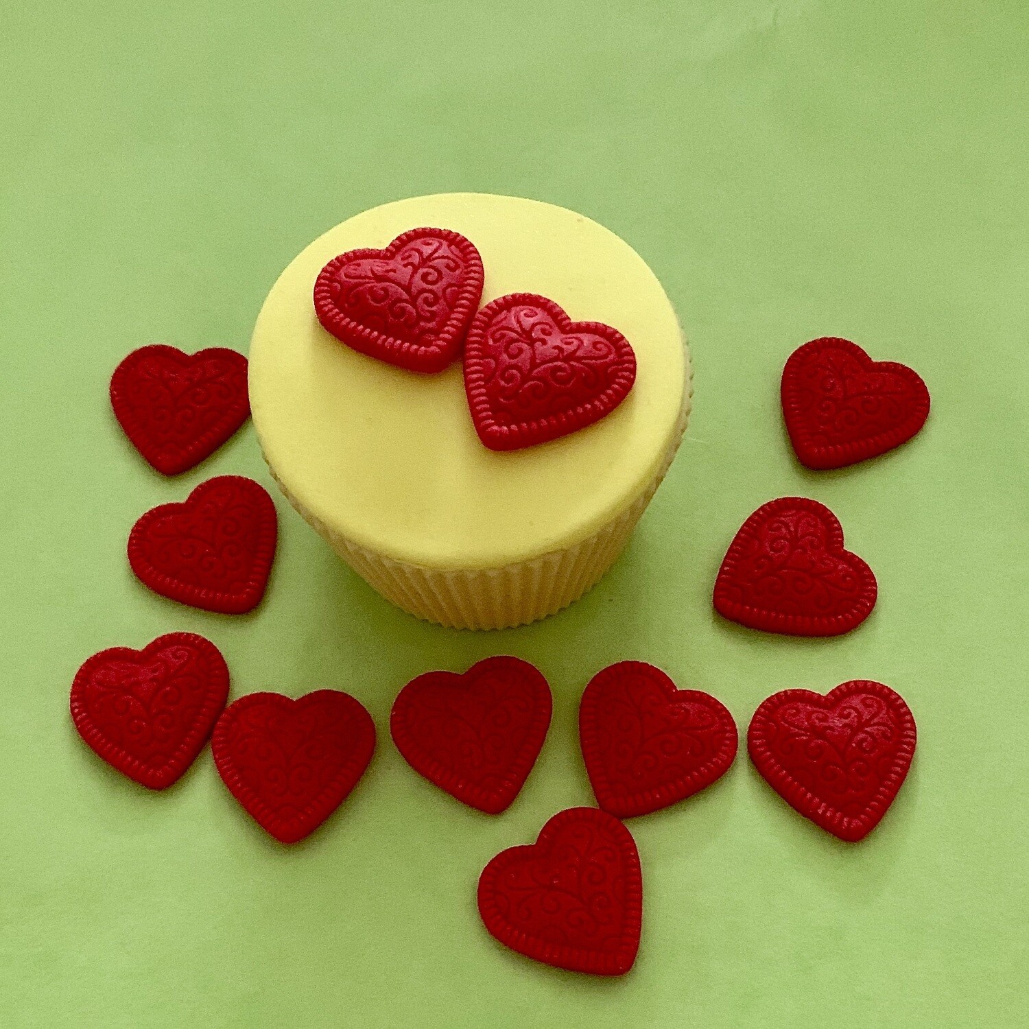 Red Embossed Hearts
