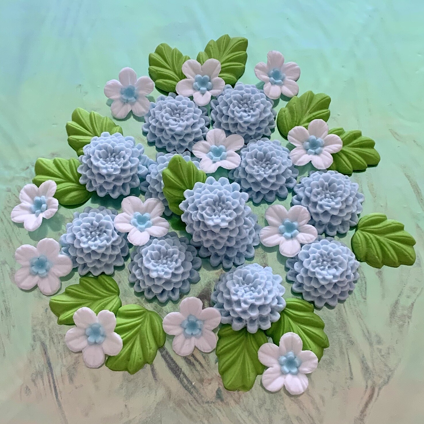 Pale Blue Chrysanthemums
