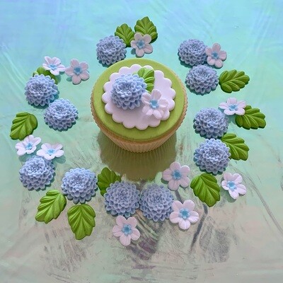 Pale Blue Chrysanthemums