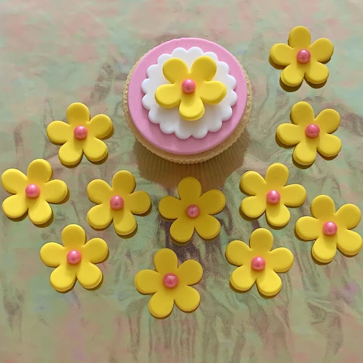 Yellow Cupcake Flowers