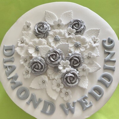 Diamond Wedding Fondant Cake Decorations