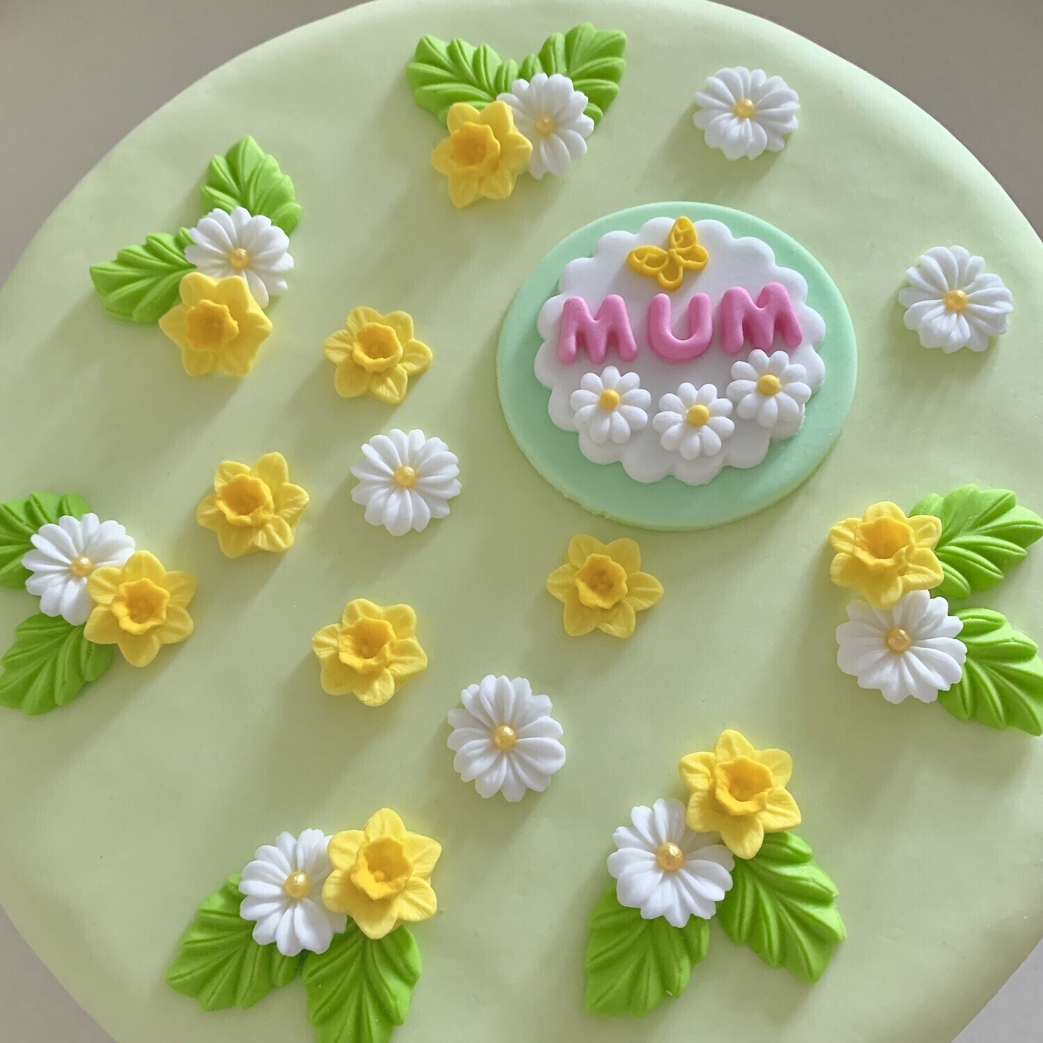 Mint Green Mum Plaque With Flowers