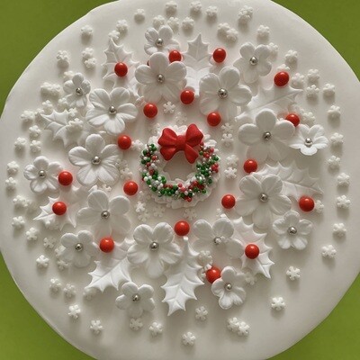 White Christmas Wreath Flowers