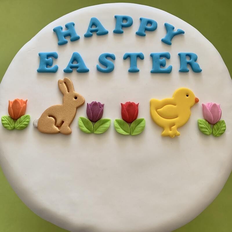 Edible Happy Easter Fondant Cake Decorations