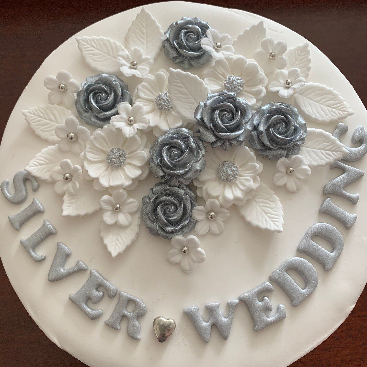 Silver Wedding Rose Bouquet