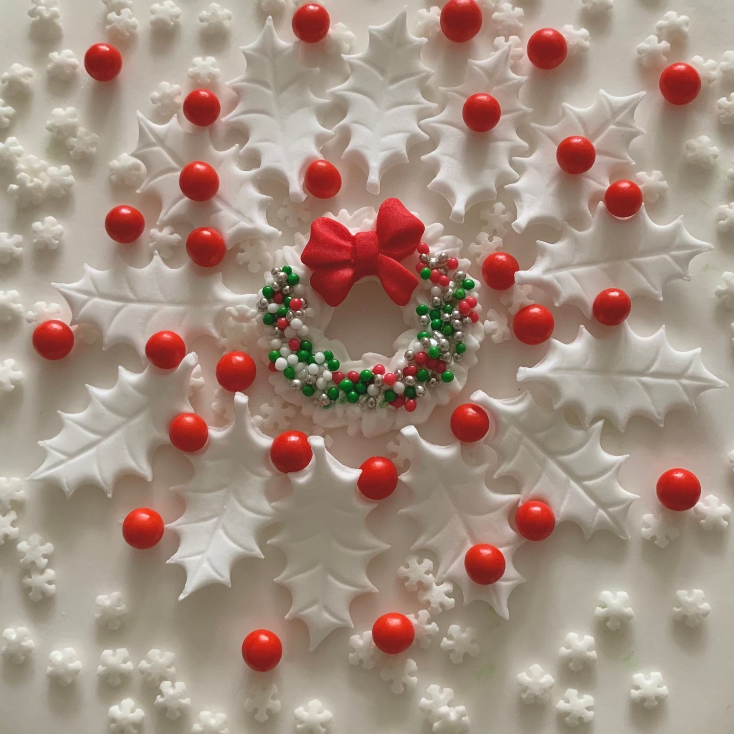 White Holly Wreath