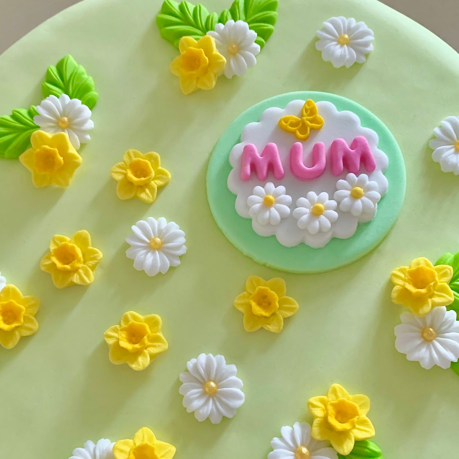 Mint Green Mum Plaque With Flowers