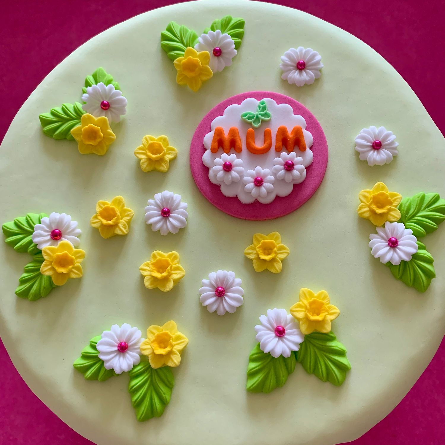 Pink Mum Plaque With Flowers