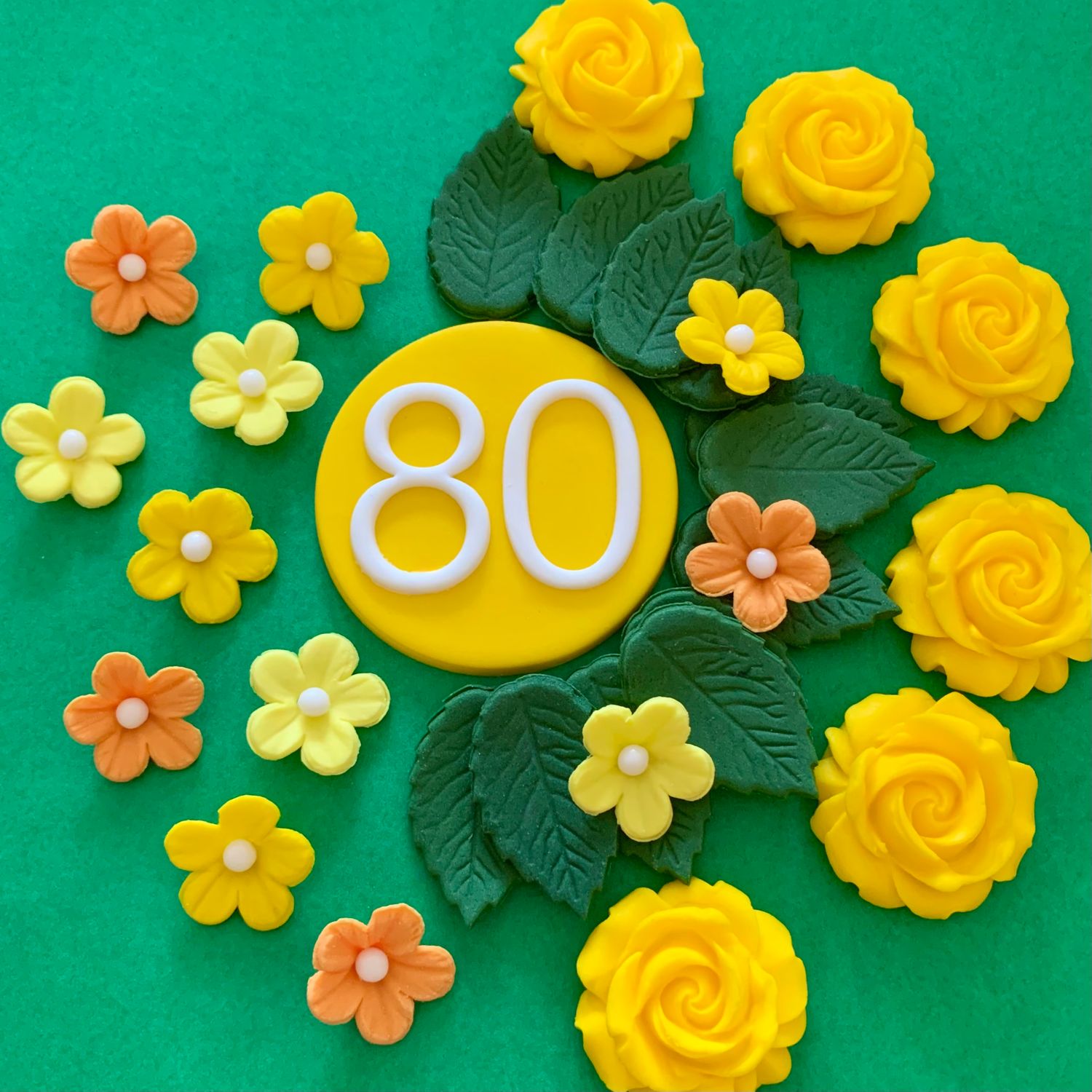 Yellow 80th Birthday Cake Decorations