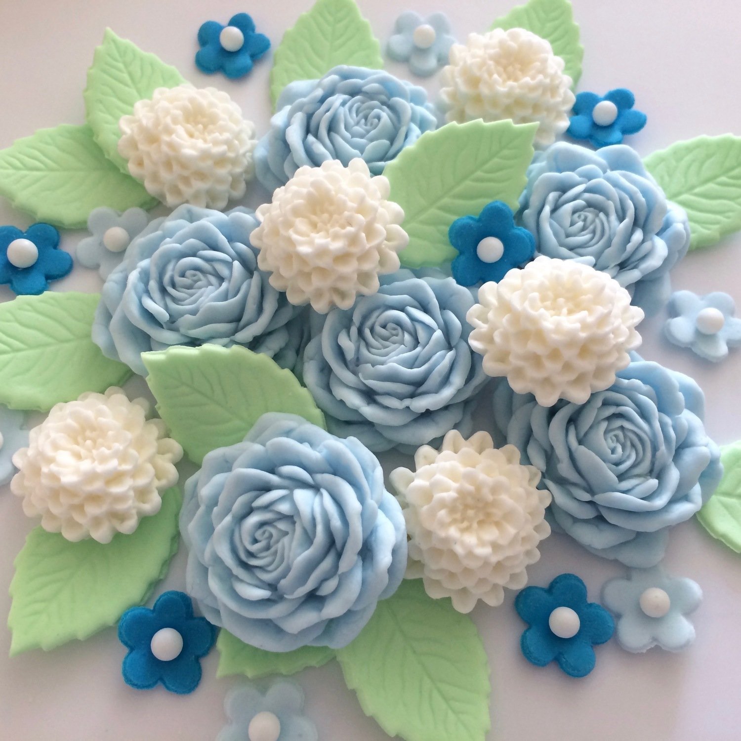 Blue Cream Flower Bouquet