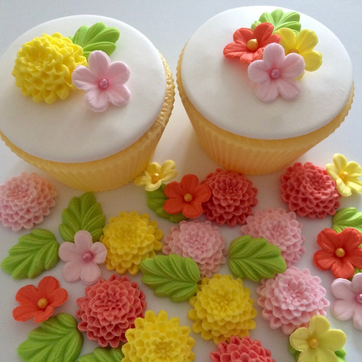 Orange Lemon Pink Chrysanthemums