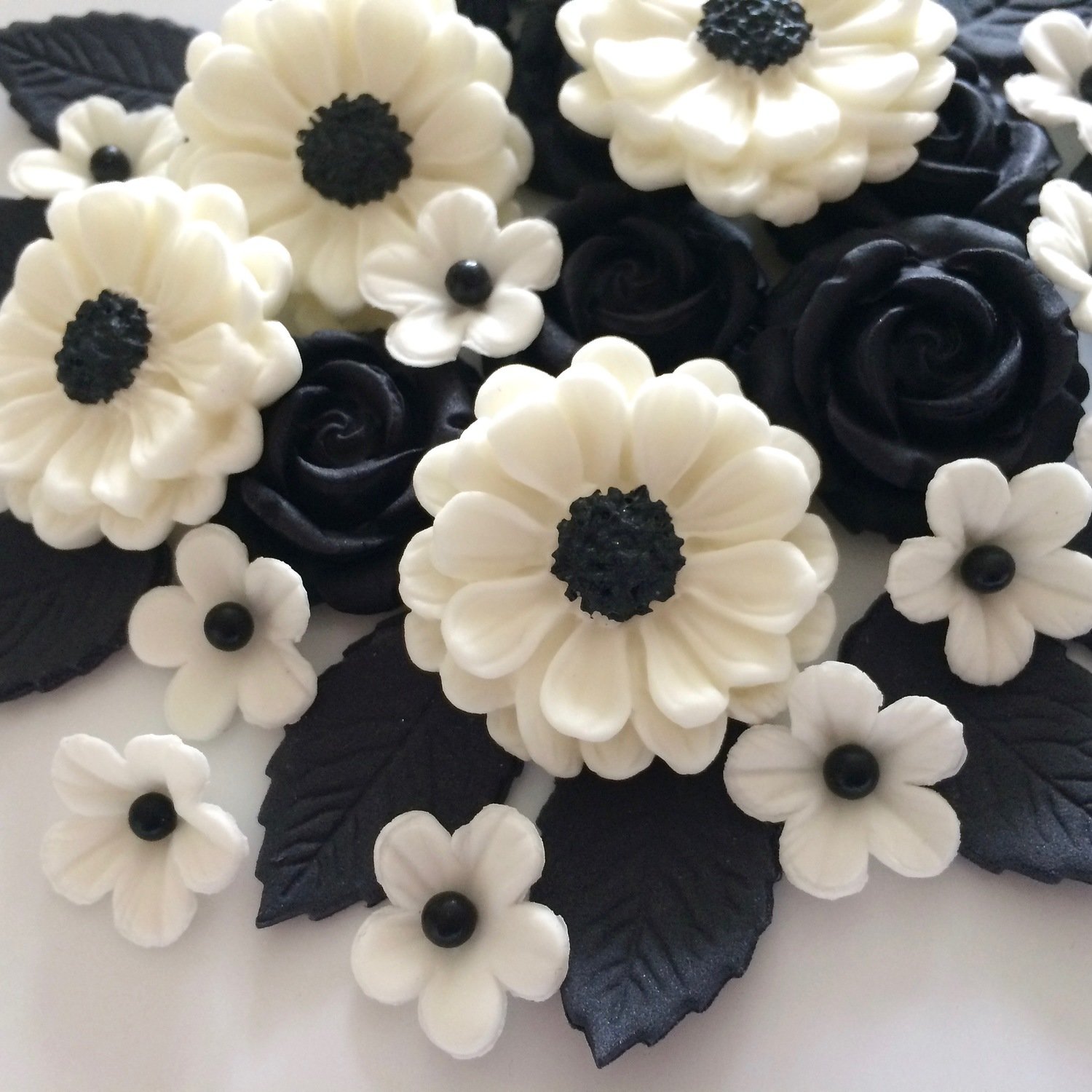 Ivory Black Rose Bouquet