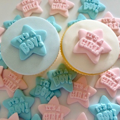 Edible It's a Boy Girl plaques