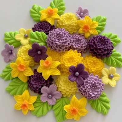 Edible Easter Fondant Flowers for Cakes