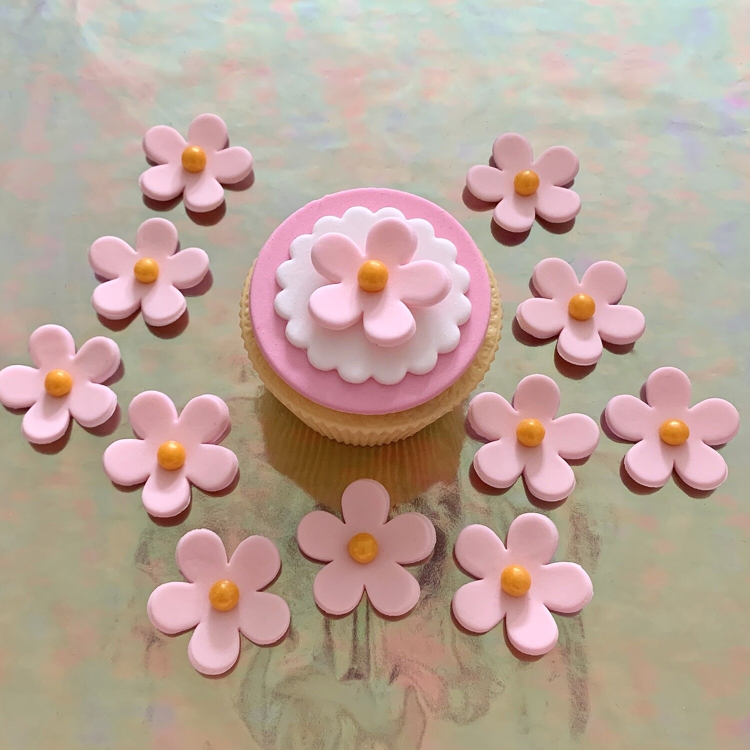 Baby Pink Cupcake Flowers