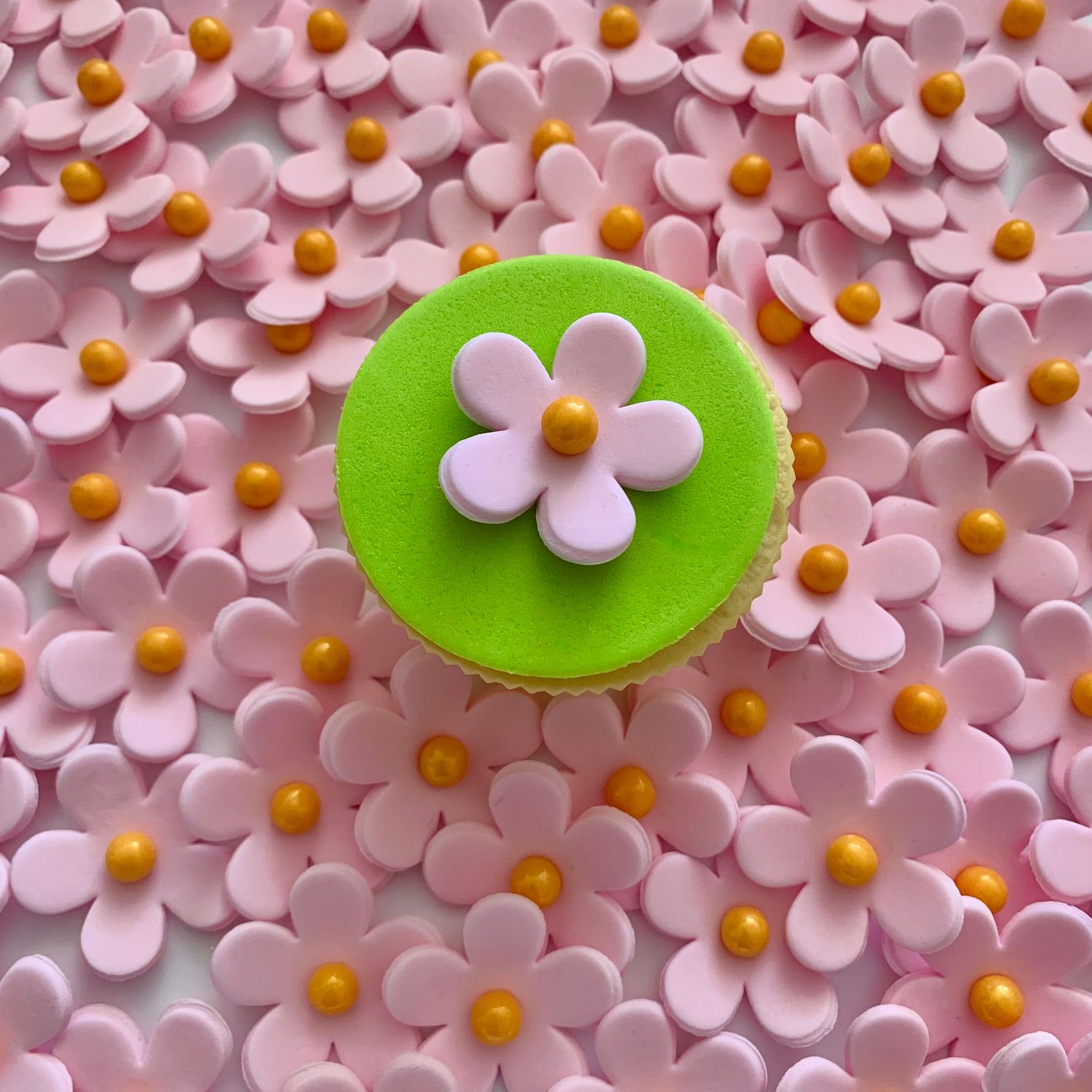 Baby Pink Cupcake Flowers