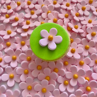 Baby Pink Cupcake Flowers