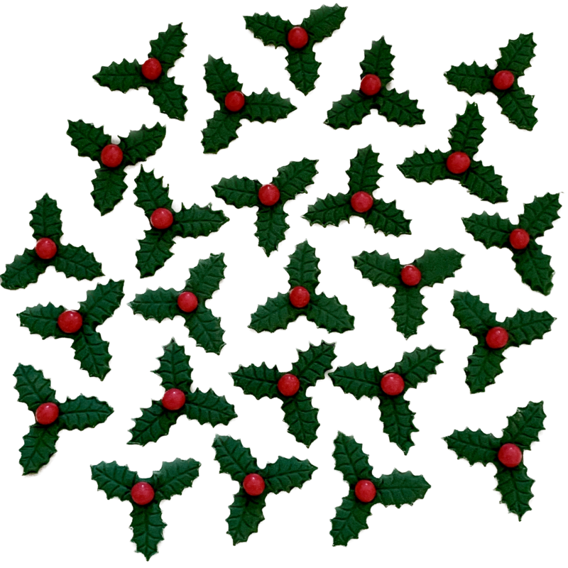Green Petits Four Holly