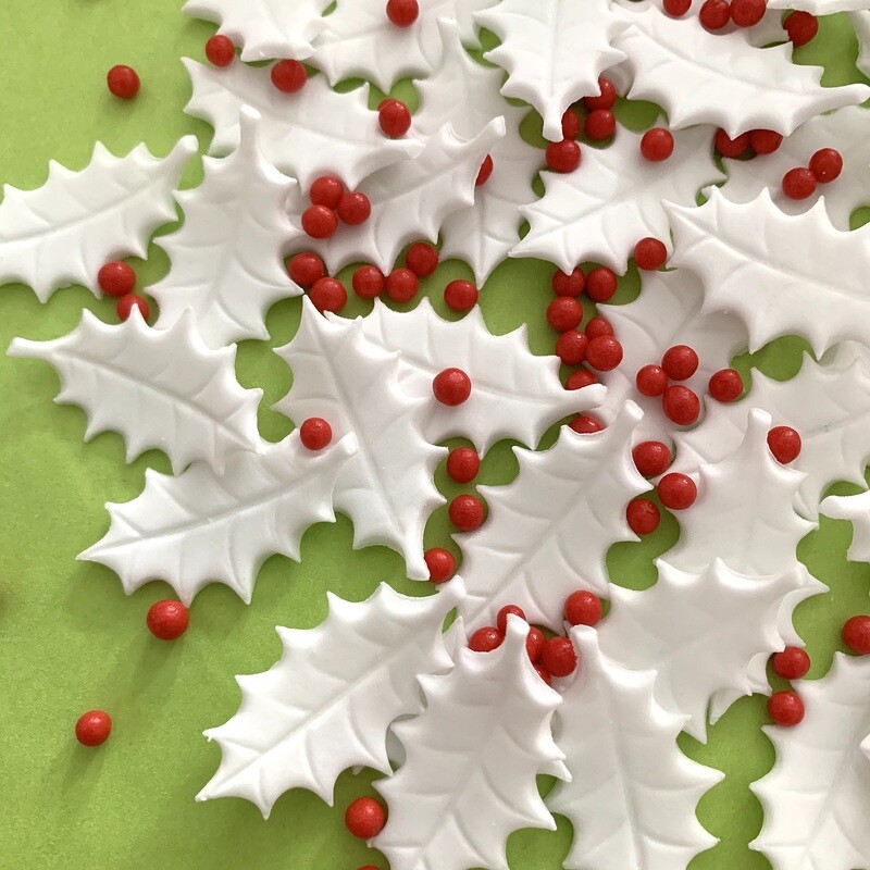 White Holly Leaves &amp; Berries