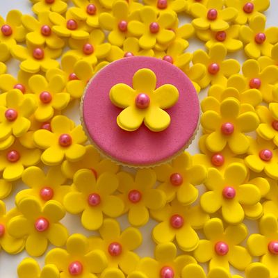 Yellow Cupcake Flowers