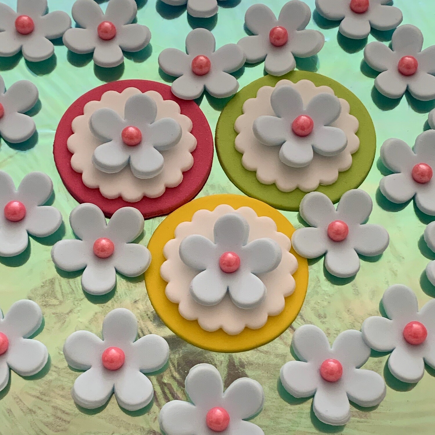 Baby Blue Cupcake Flowers