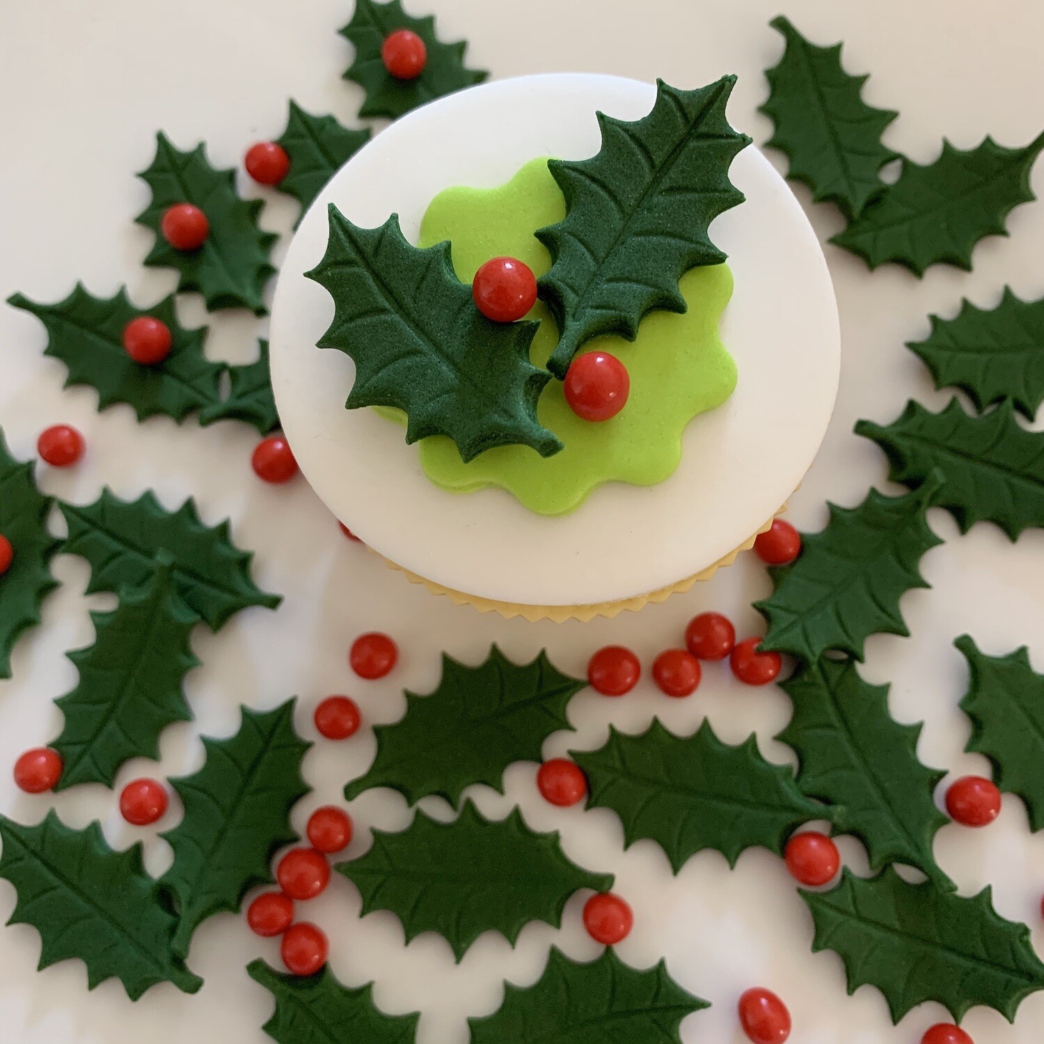 Green Holly Leaves &amp; Berries