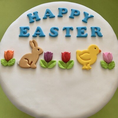 Edible Happy Easter Fondant Cake Decorations