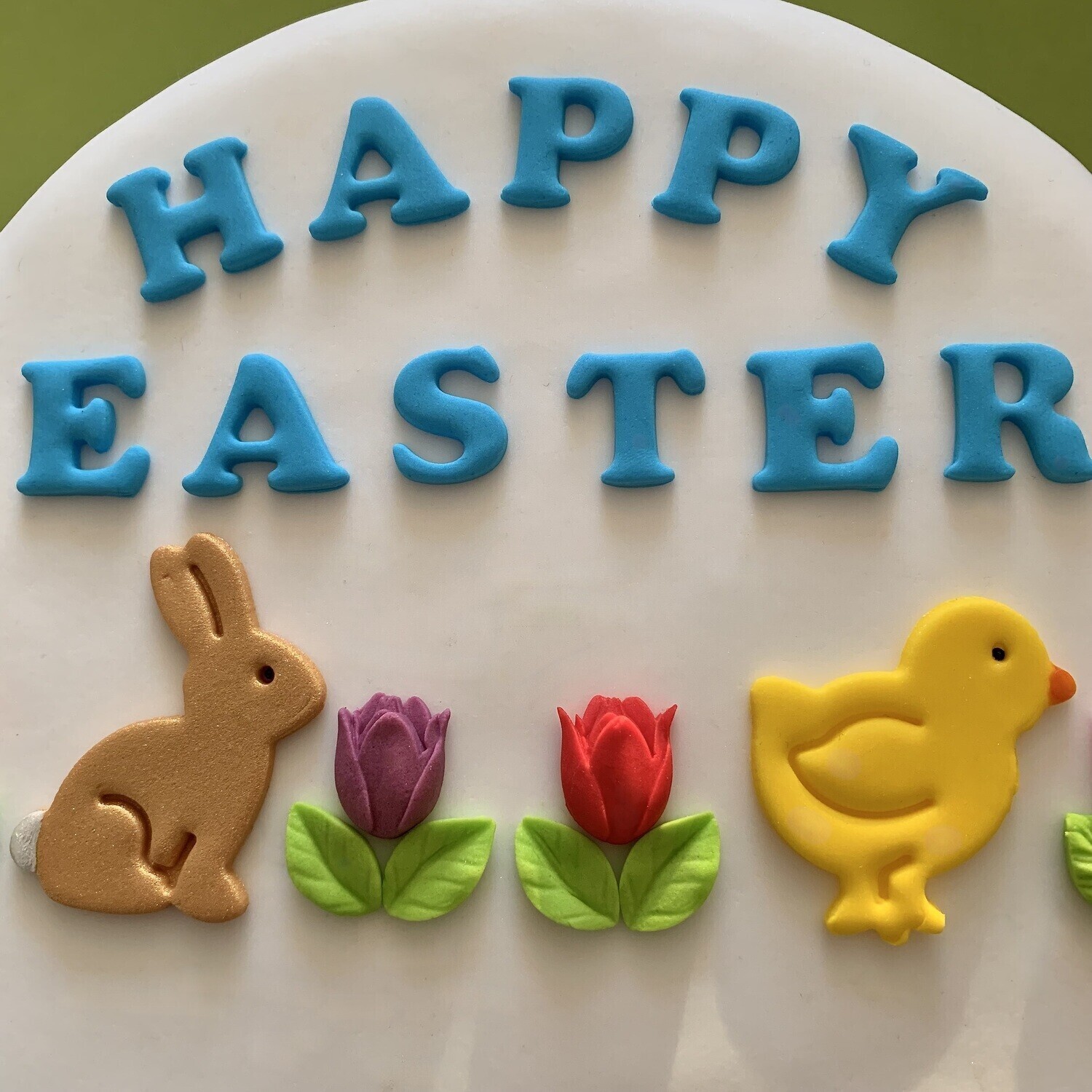 Easter Chick Bunny Tulips Icing Cake Decorations
