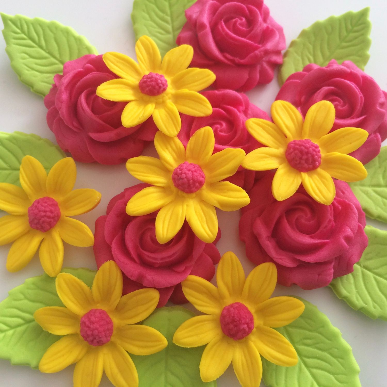 Pink Roses Yellow Daisies