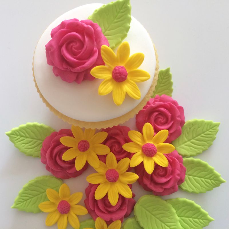 Pink Roses Yellow Daisies
