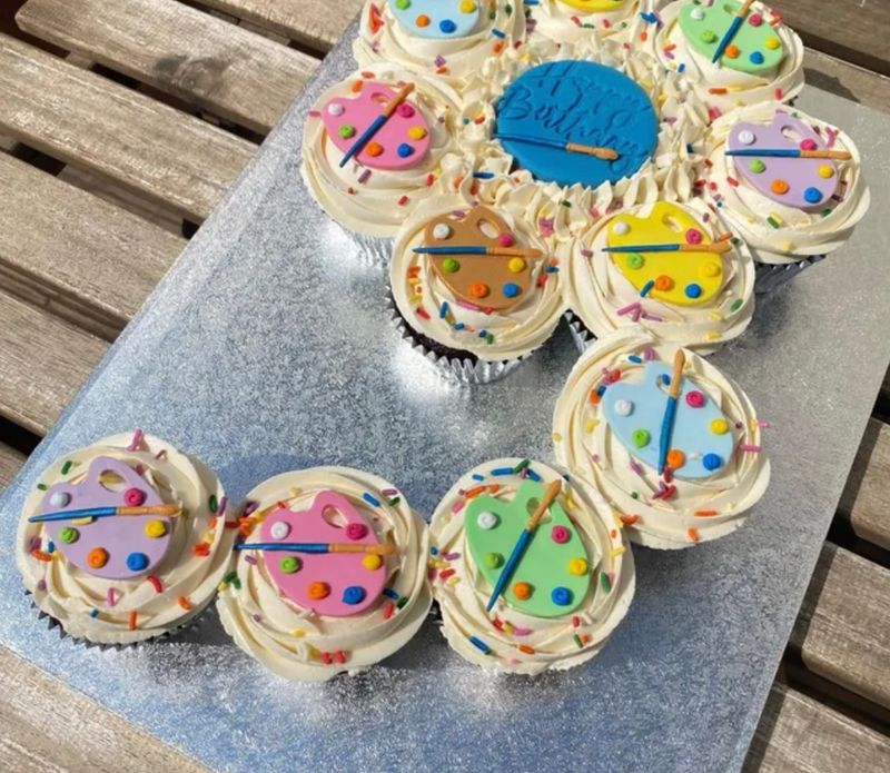 Customer's cupcakes using the paint palettes.