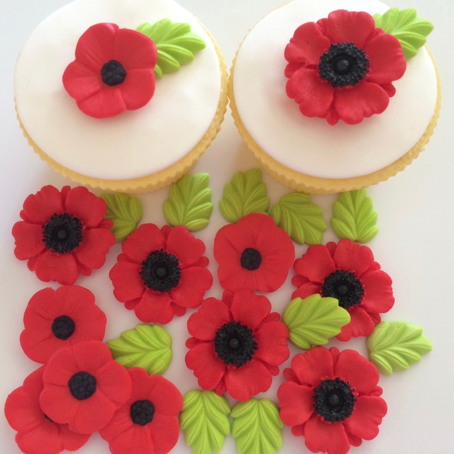 Red Poppy Sugar Flowers