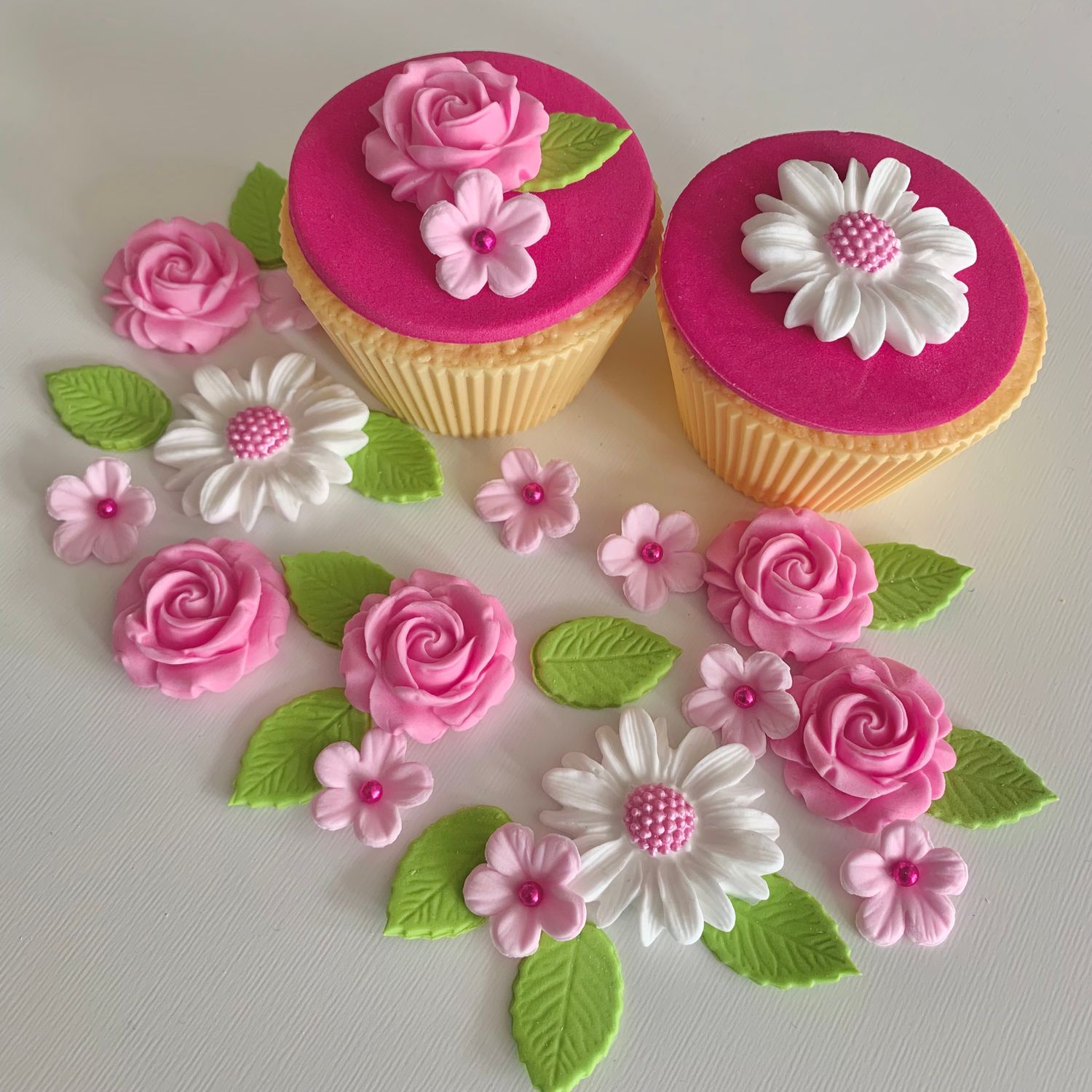 Pink Roses White Daisies