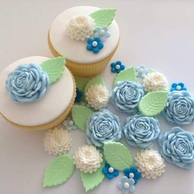 Blue Sugar Flowers