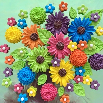 Edible Bright Sugar Flowers