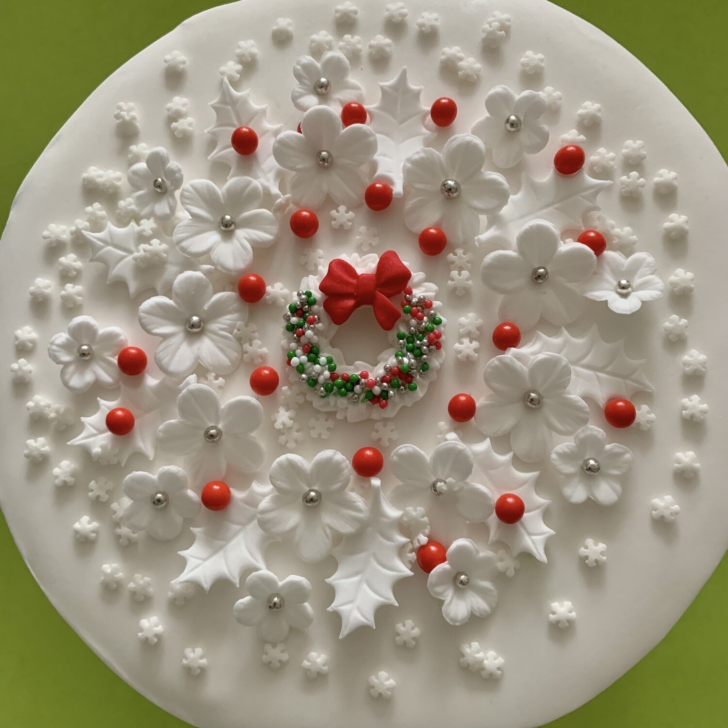 White Christmas Wreath Flowers