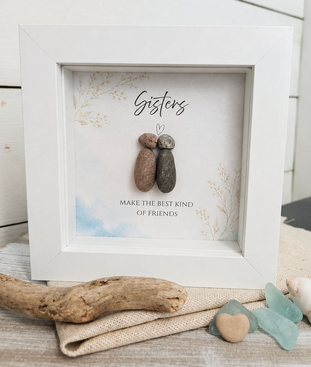 SISTERS - HANDCRAFTED PEBBLE ART KEEPSAKE 