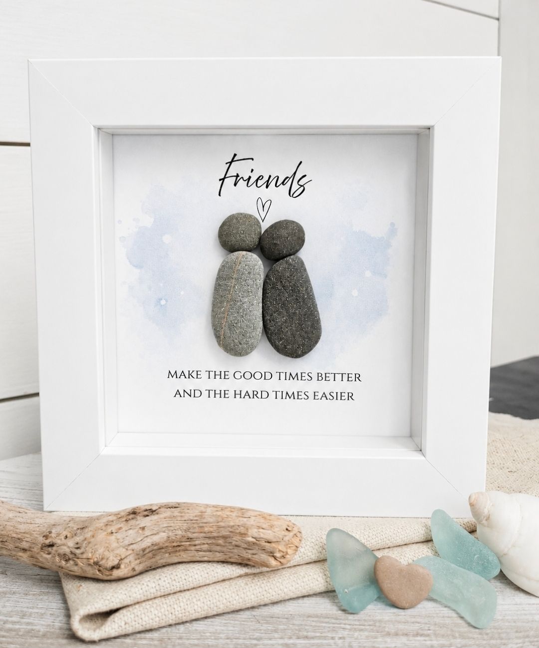 FRIENDS - HANDCRAFTED PEBBLE ART KEEPSAKE 