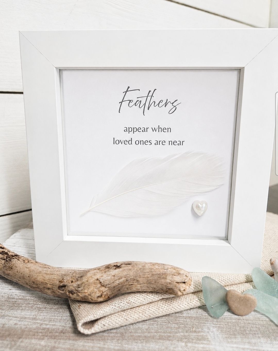 FEATHERS APPEAR - HANDCRAFTED PEBBLE ART KEEPSAKE 