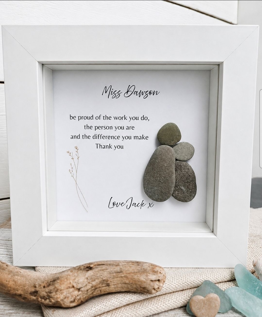 TEACHERS GIFT - PERSONALISED HANDCRAFTED PEBBLE ART KEEPSAKE 