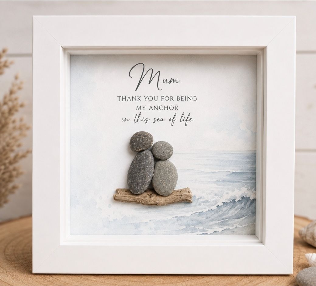 MUM, MY ANCHOR - HANDCRAFTED PEBBLE ART KEEPSAKE 