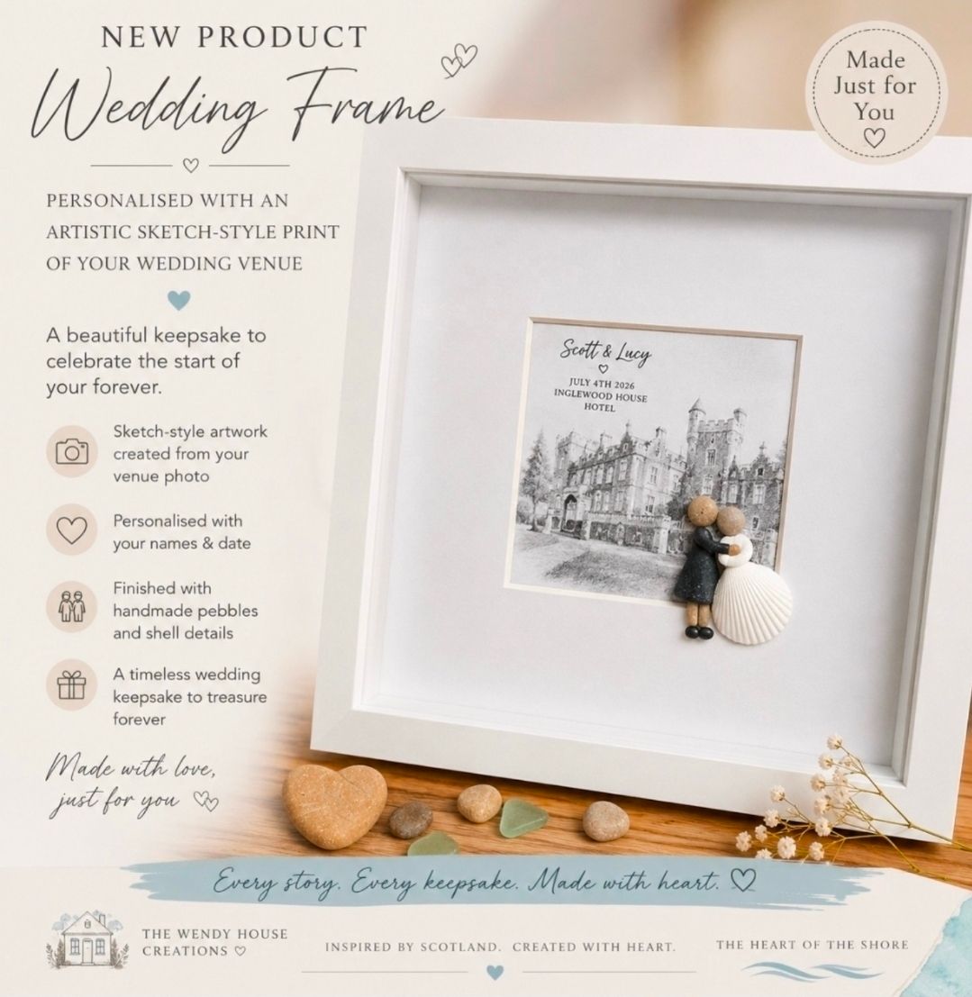 WEDDING VENUE - PERSONALISED HANDCRAFTED PEBBLE ART FRAME 